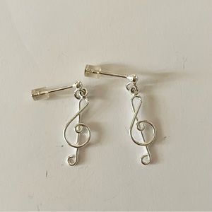 Sterling Silver Music Note Earrings